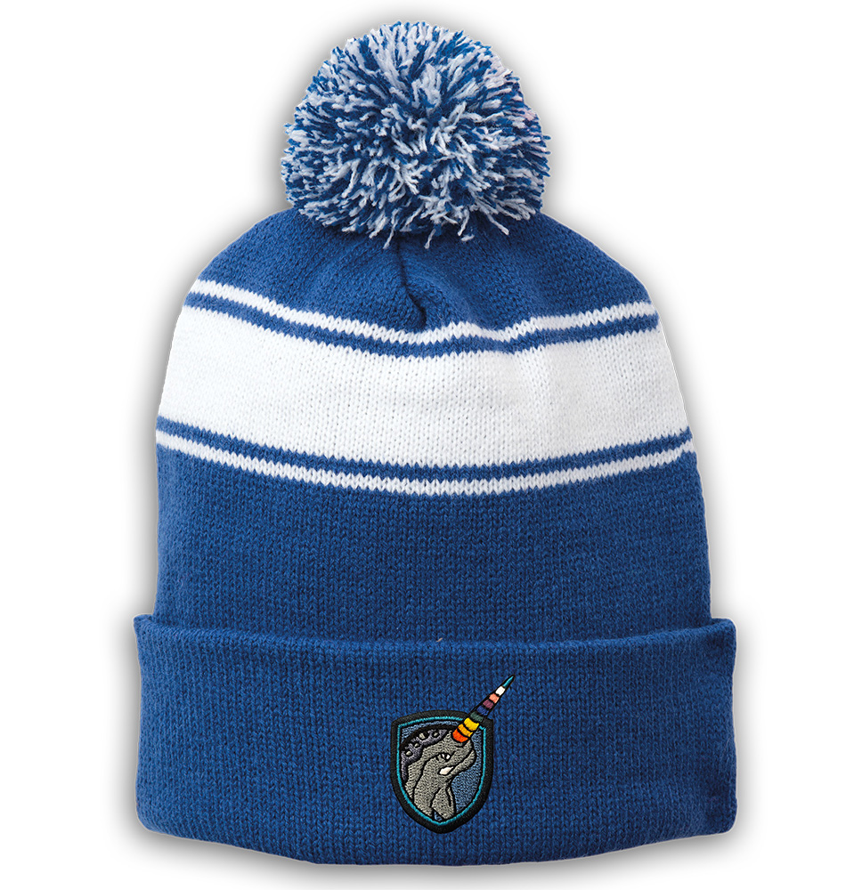 Stripe Pom Pom Beanie