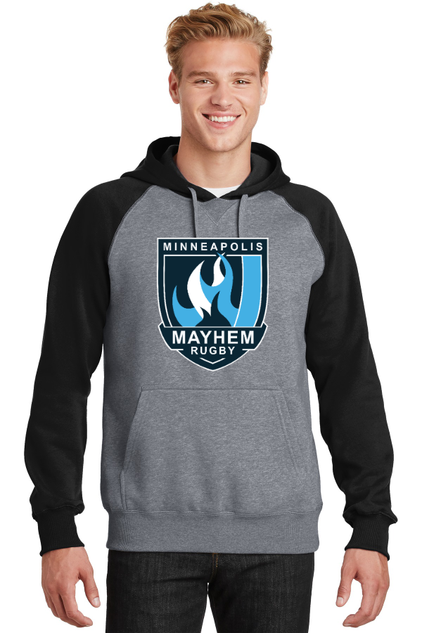 Raglan Colorblock Pullover Hooded Sweatshirt