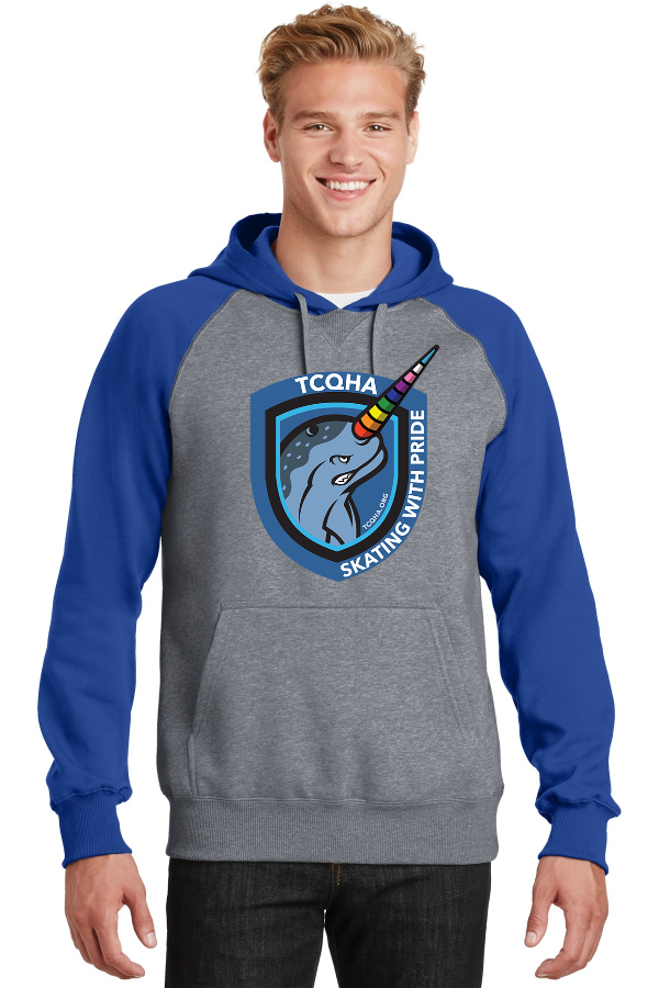 Raglan Colorblock Pullover Hooded Sweatshirt