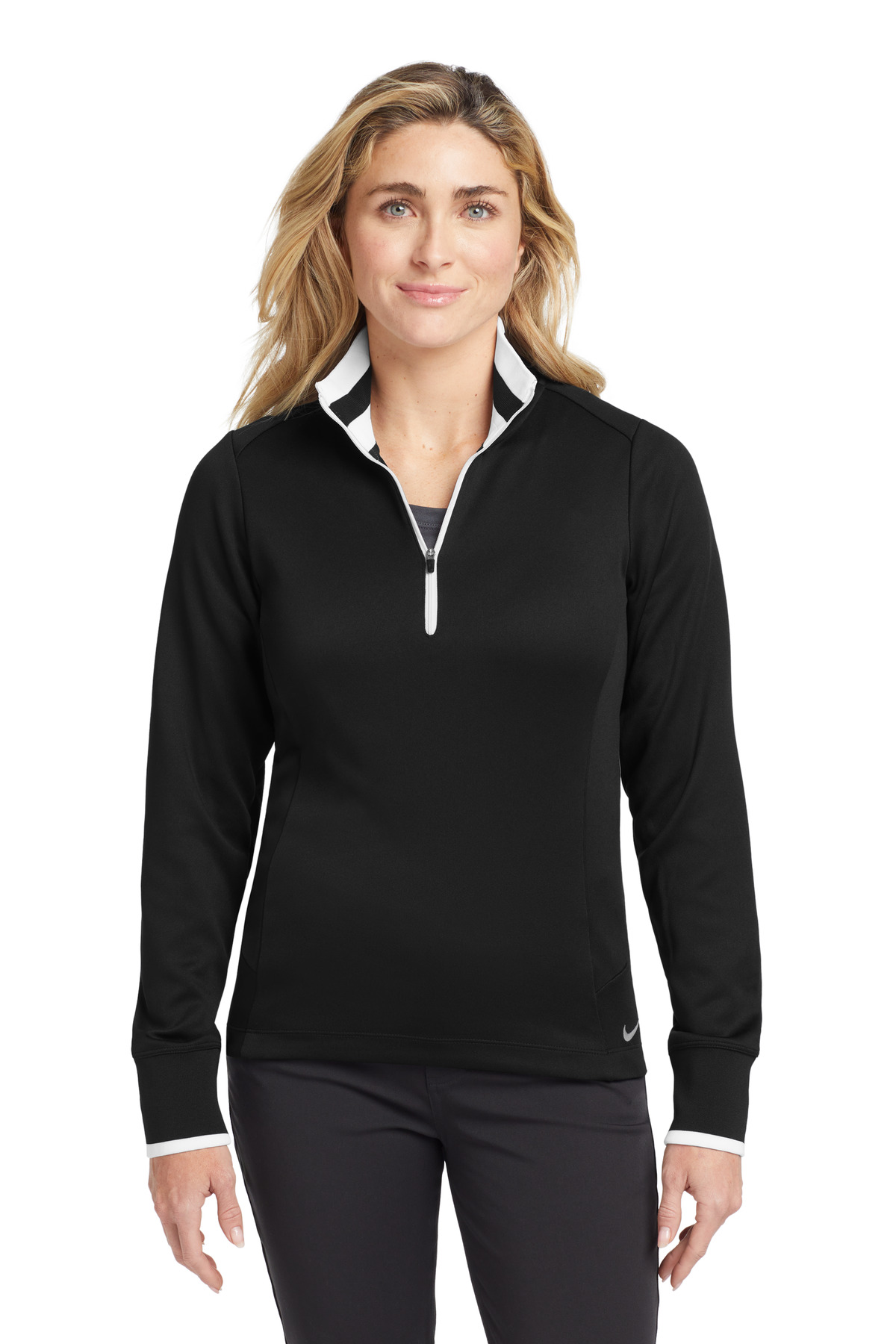 Nike Ladies Dri Fit 1/2 Zip Cover-Up Black -578674