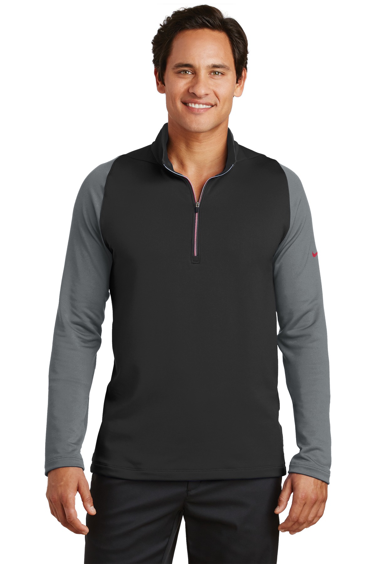 Nike Dri-Fit Stretch 1/2 Zip Cover Up Dark Grey/Cool Grey/ Volt-779795