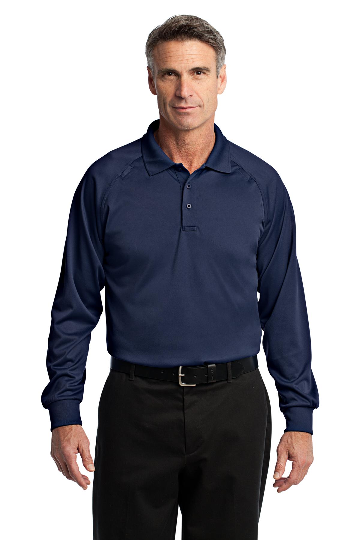 SUBDUDED EMBROIDERED LOGO<BR>  Snag-Proof L/S Tactical Polo