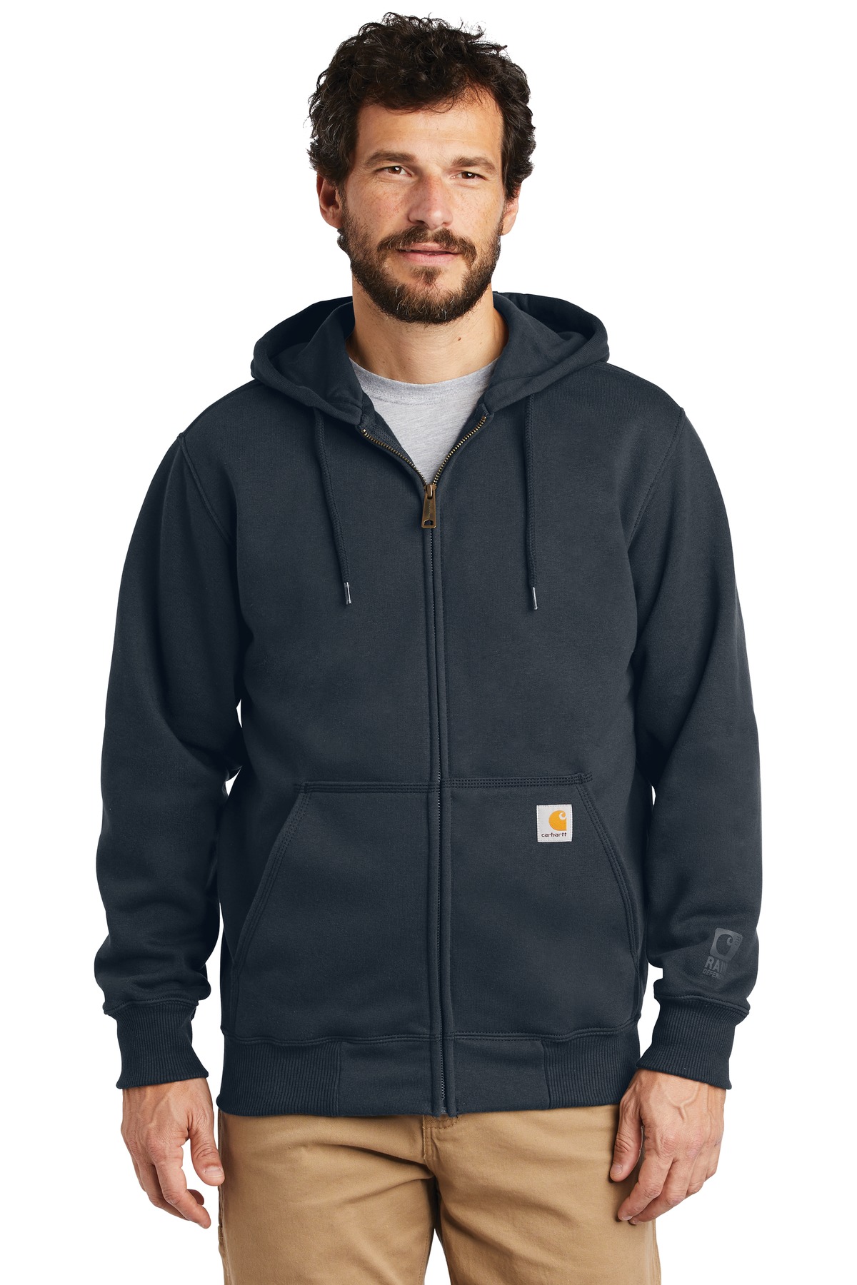 Rain Defender  Paxton Heavyweight Hooded Zip-Front Sweatshirt with left chest embroidered