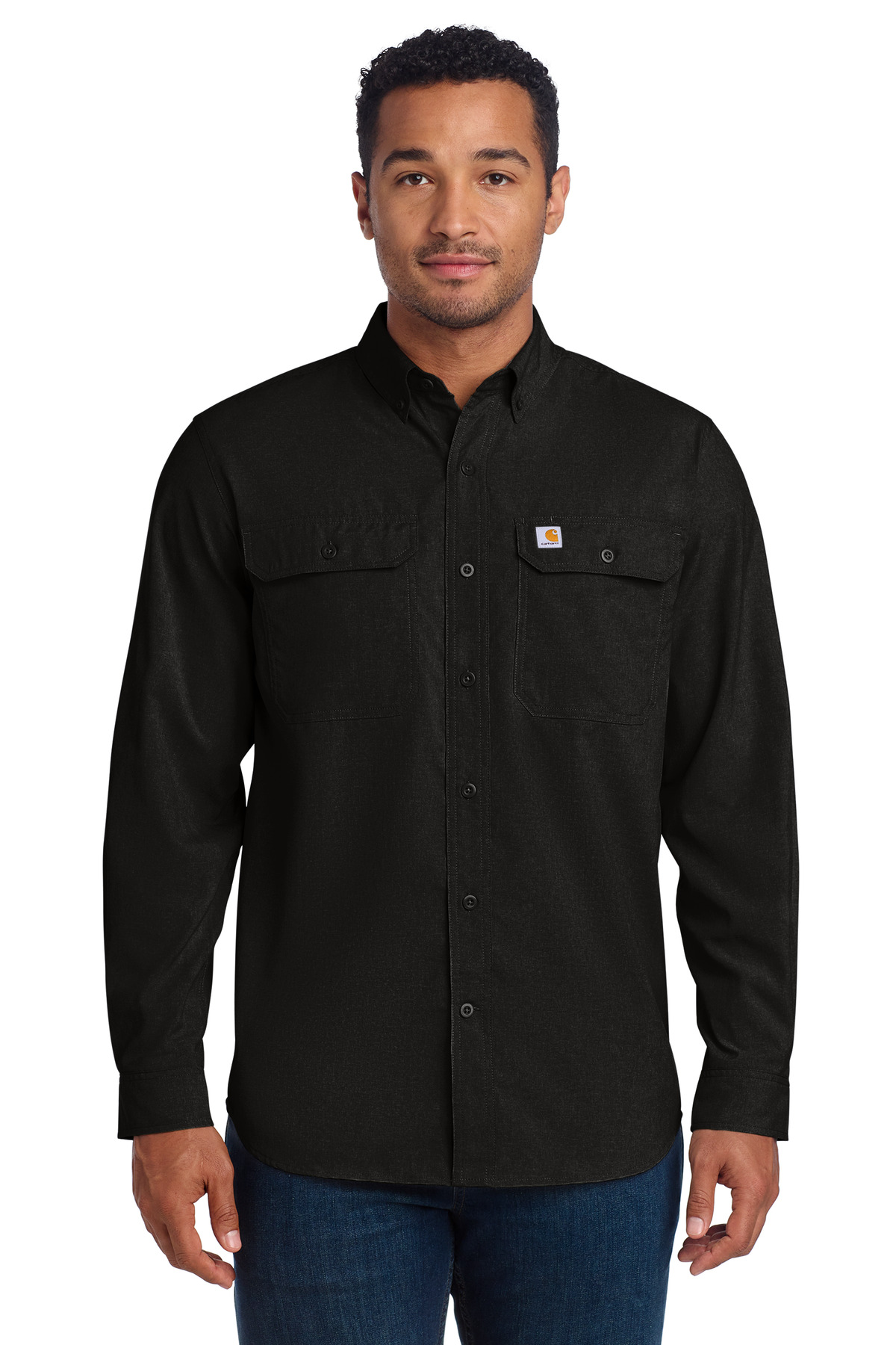 Force Solid Long Sleeve Shirt CT105291 with left chest embroidered logo