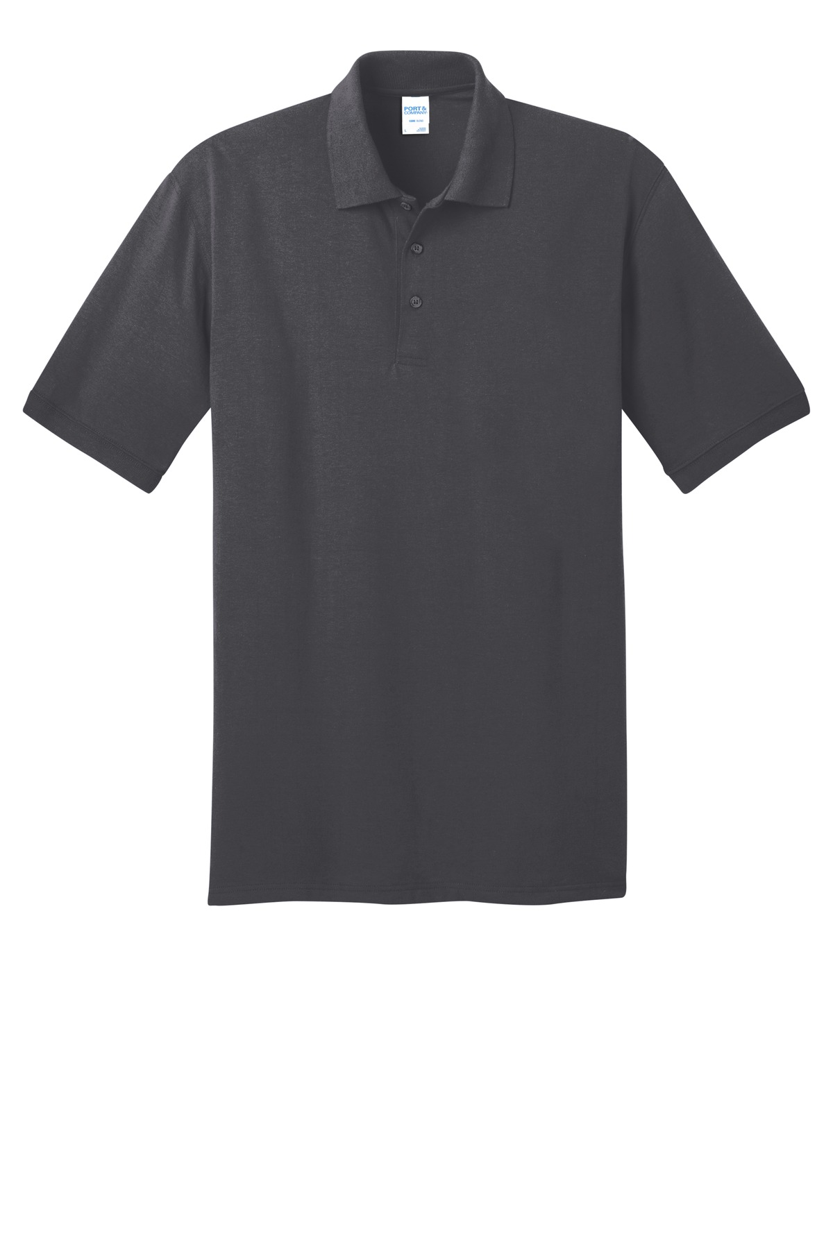 Port & Company Tall Charcoal Core Blend Jersey Knit Polo