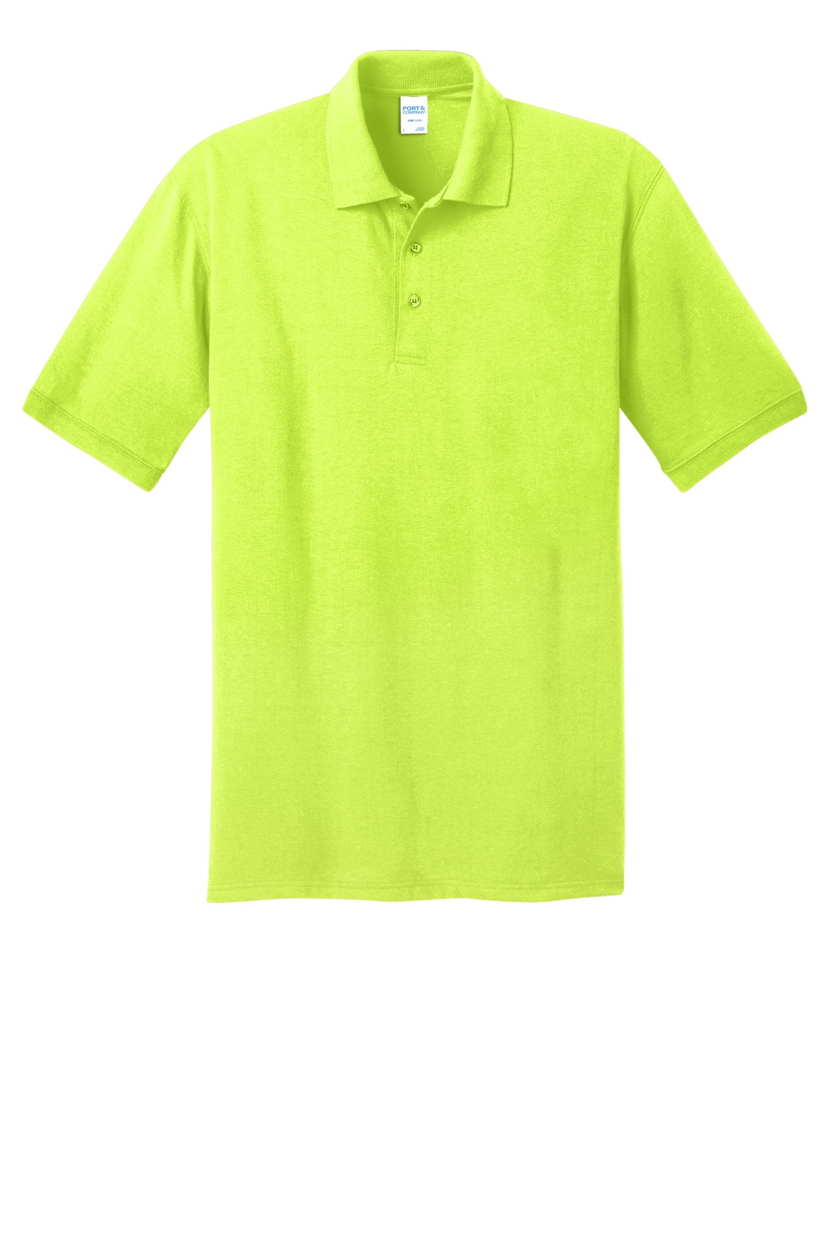 Port & Company Tall Safety Green Core Blend Jersey Knit Polo