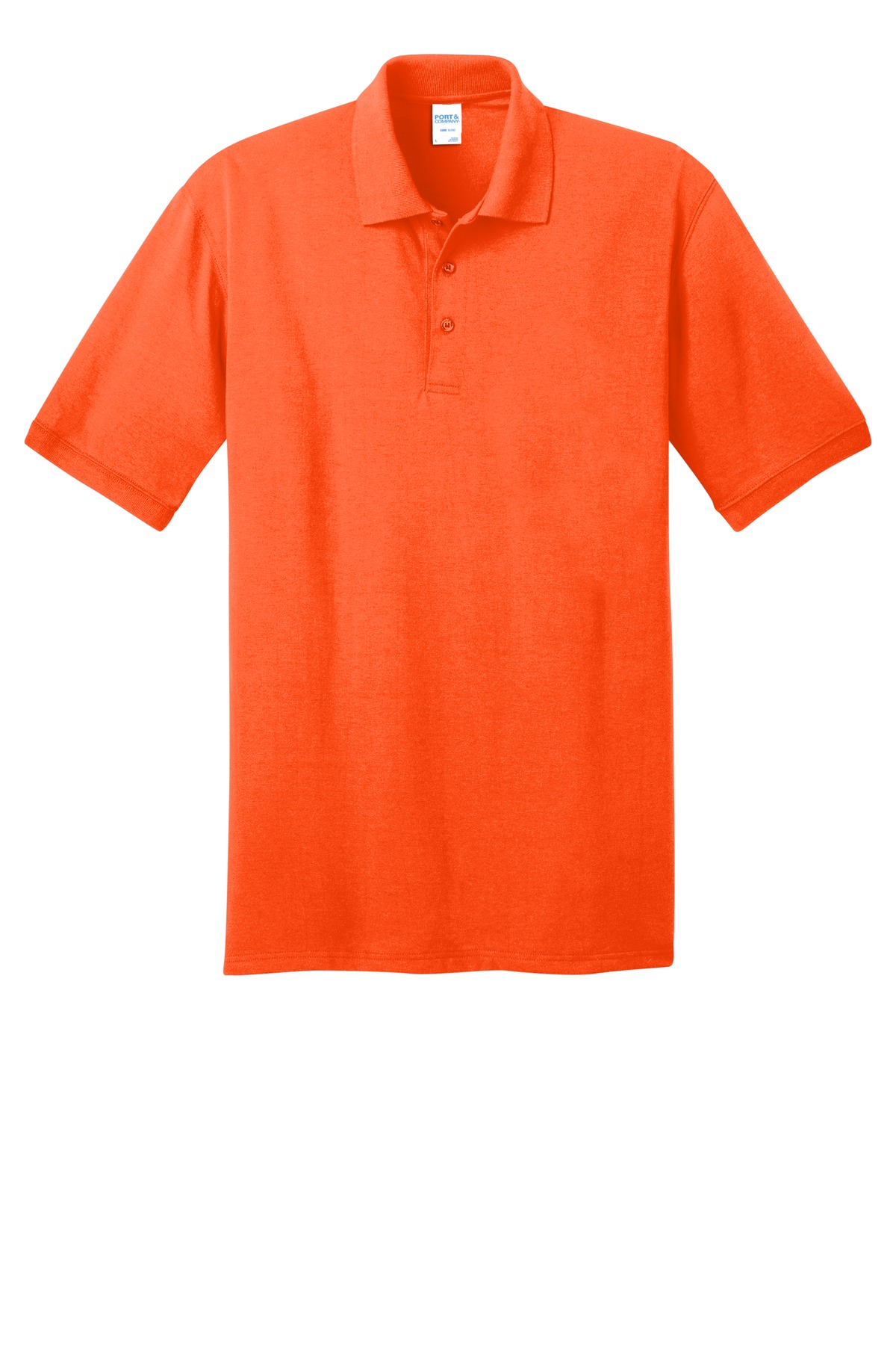 Port & Company Tall Safety Orange Core Blend Jersey Knit Polo