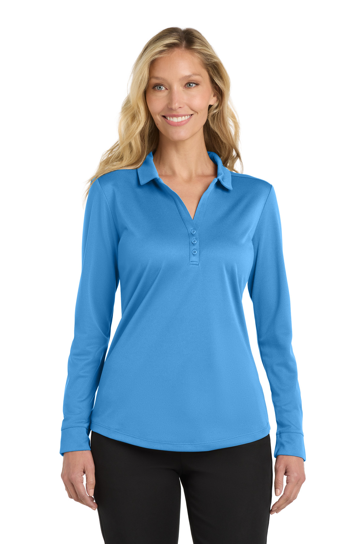 L540LS Ladies Silk Touch   Performance Long Sleeve Polo