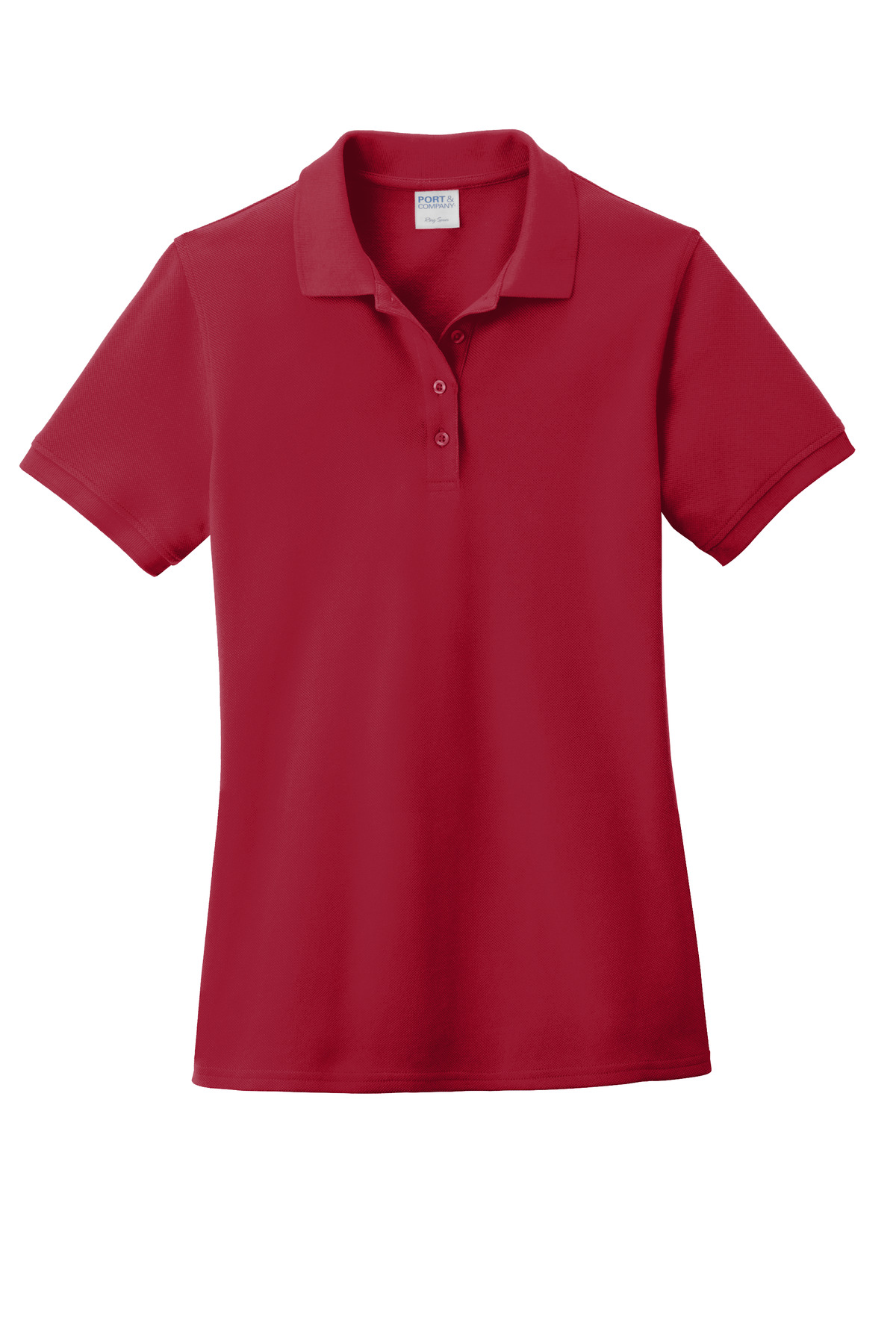 Port & Company Ladies Red Combed Ring Spun Pique Polo