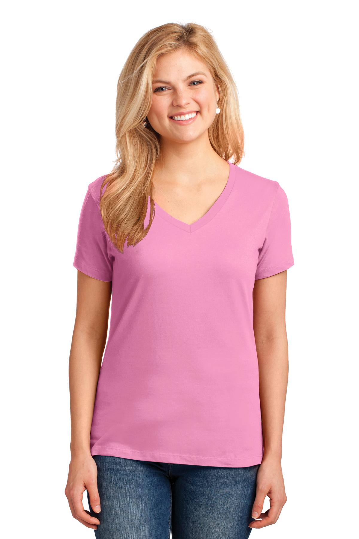 Port & Company Ladies Core Cotton V-Neck Tee