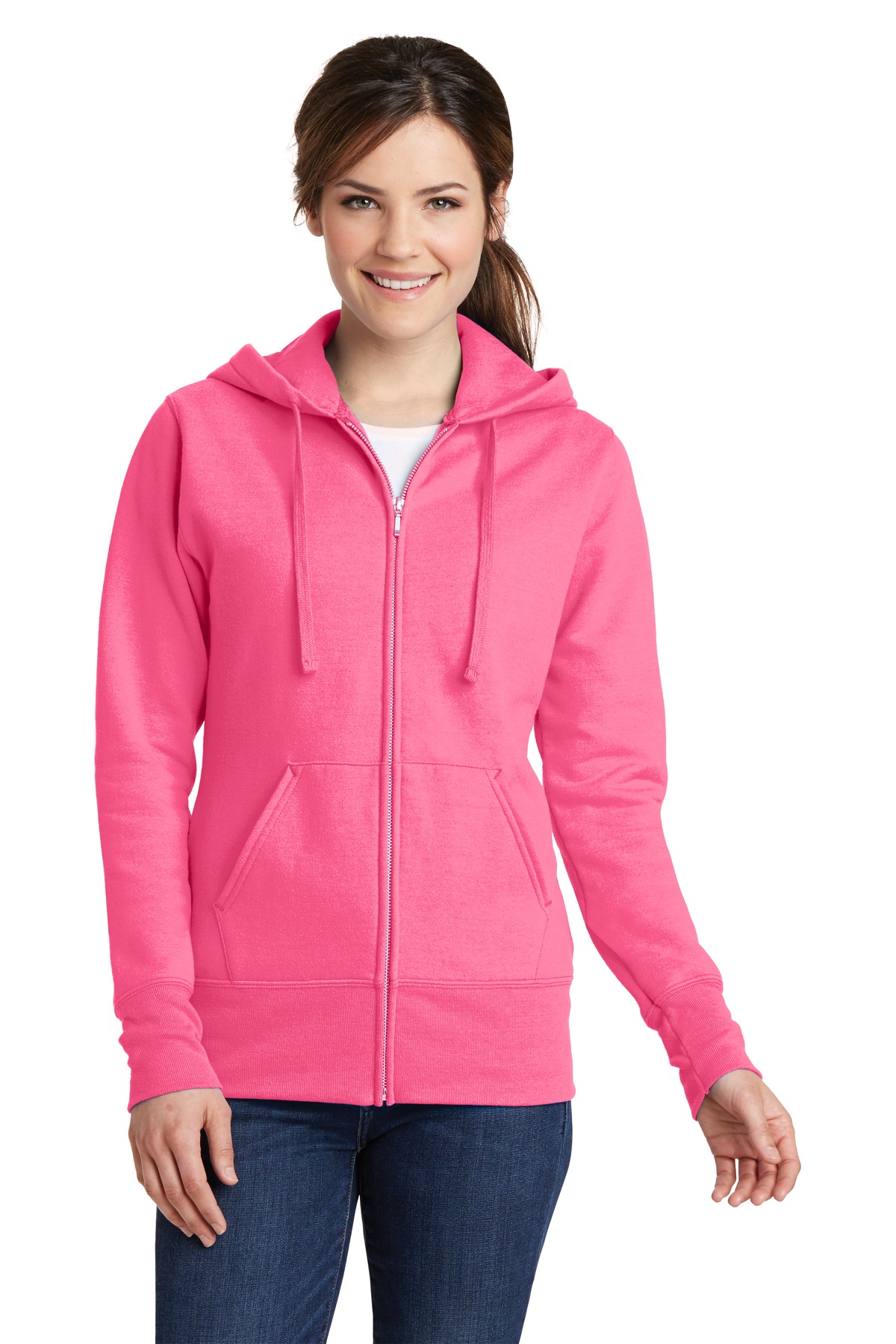Port & Company Ladies Core Fleece Full-Zip Hooded Sweatshirt