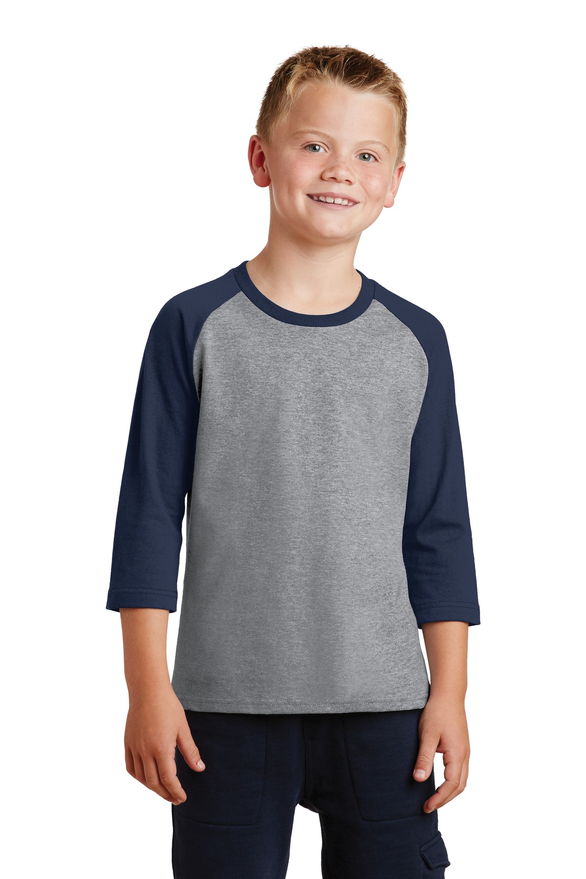 Port & Company Youth Core Blend 3/4-Sleeve Raglan Tee