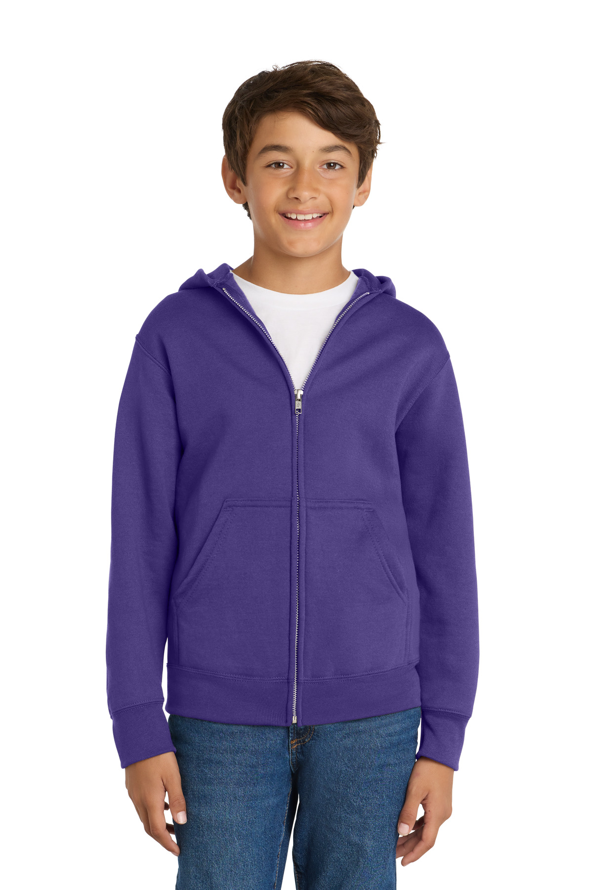 Youth Core Fleece Full-Zip Hooded Sweatshirt