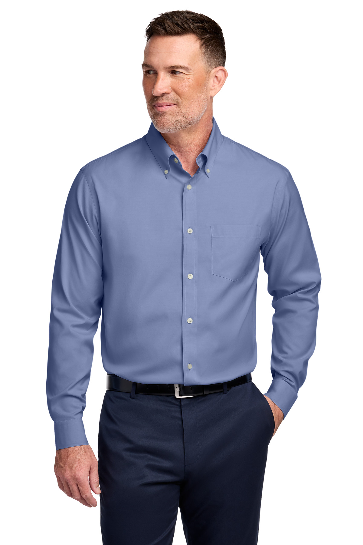 TALL Brooks Brothers Wrinkle-Free Stretch Pinpoint Shirt TBB18000 w/ left chest embroidery