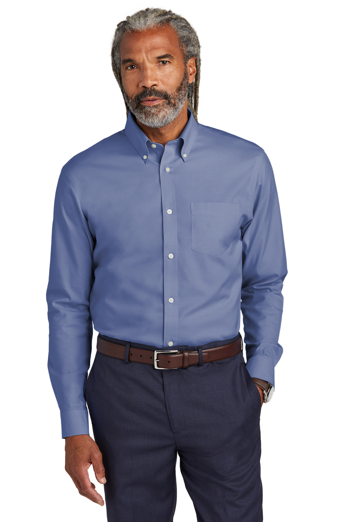 TALL Brooks Brothers Wrinkle-Free Stretch Pinpoint Shirt TBB18000 w/ left chest embroidery