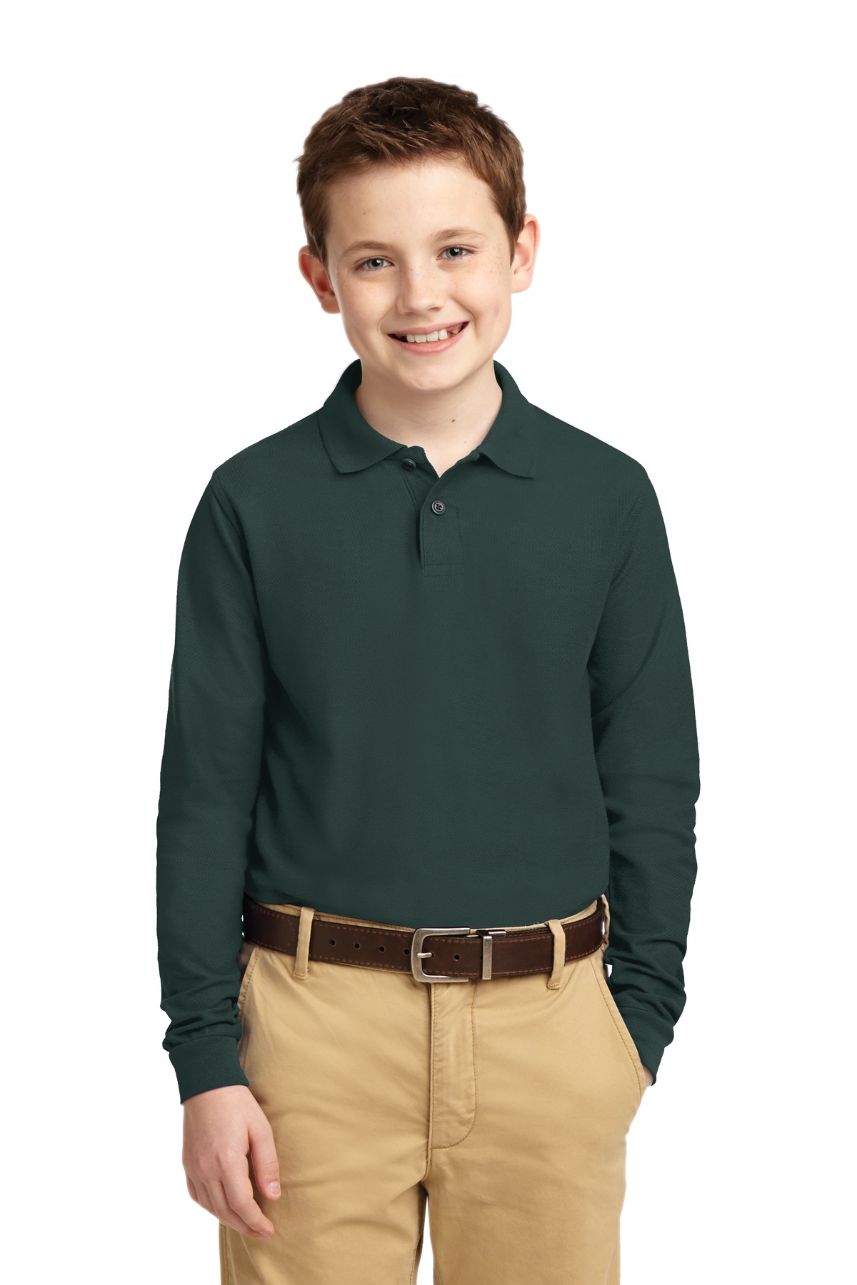 Y500LSYouth Long Sleeve Silk Touch Polo