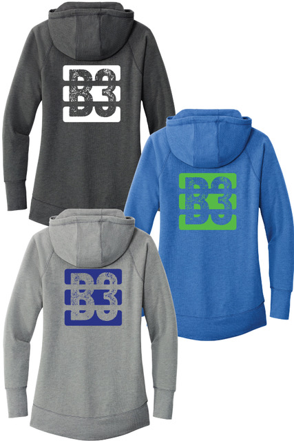 Womens Tri-Blend Fleece Pullover Hoodie