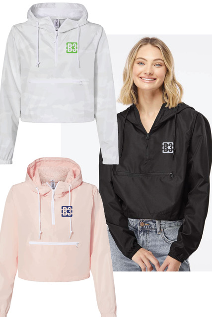 Womens Lightweight Quarter-Zip Pullover Crop Windbreaker