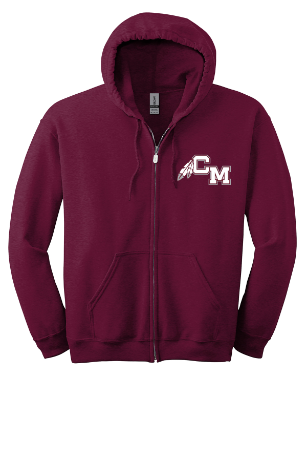 Maroon Full-Zip Hoodie Sweatshirt