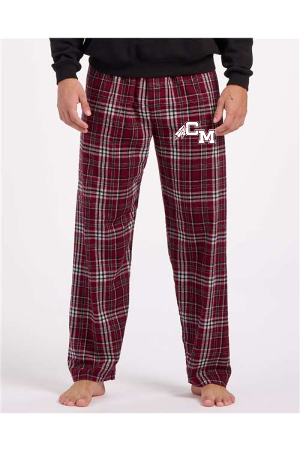 Men's Maroon Plaid Flannel Pants
