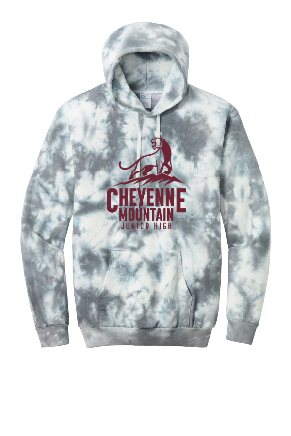 Grey Tie-Dye Pullover Hoodie
