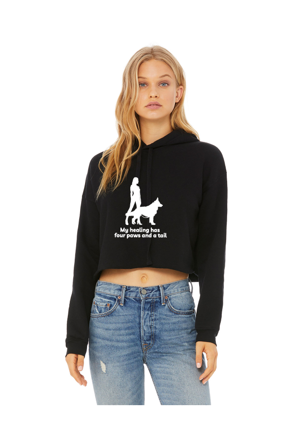 Ladies Cropped Fleece Hoodie