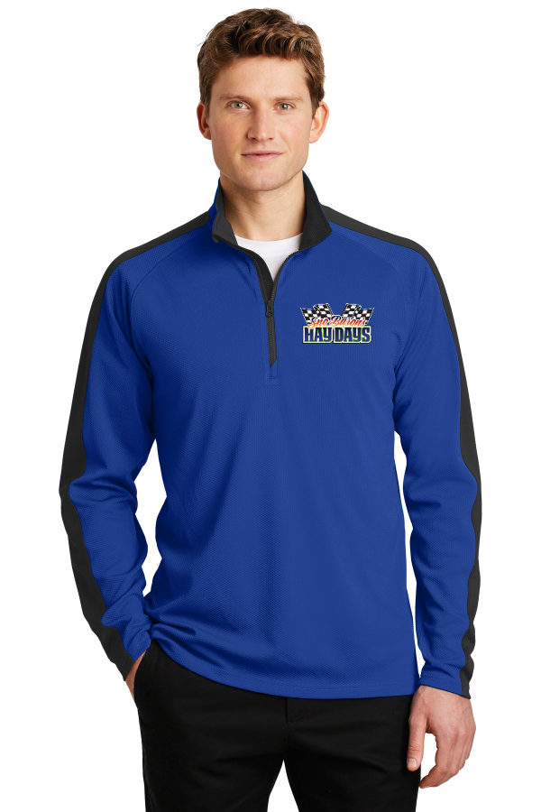 Sport-Wick Textured Colorblock 1/4-Zip Pullover