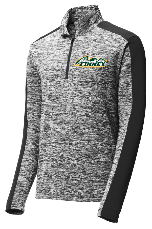 Mens PosiCharge Electric Heather Colorblock 1/4-Zip Pullover ST397