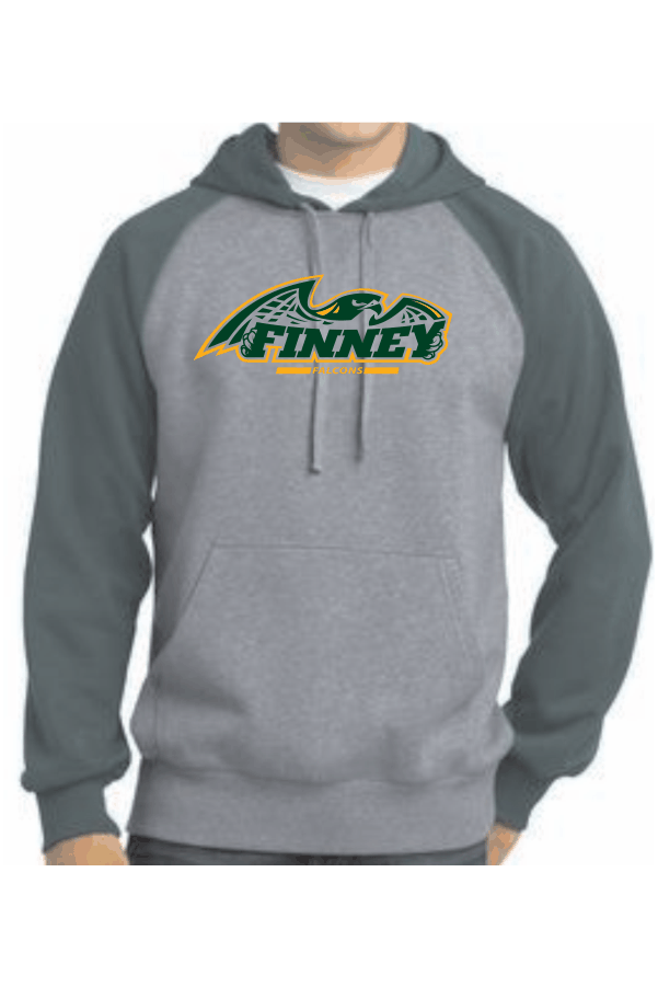 Adult Raglan Colorblock Pullover Hooded Sweatshirt ST267