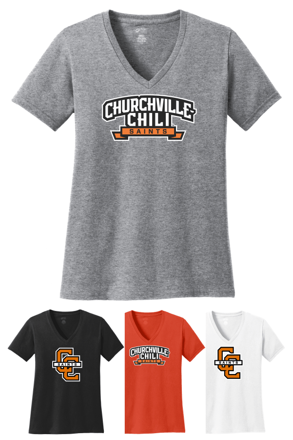 Port & Co Women s Core Cotton V-Neck Tee LPC54V