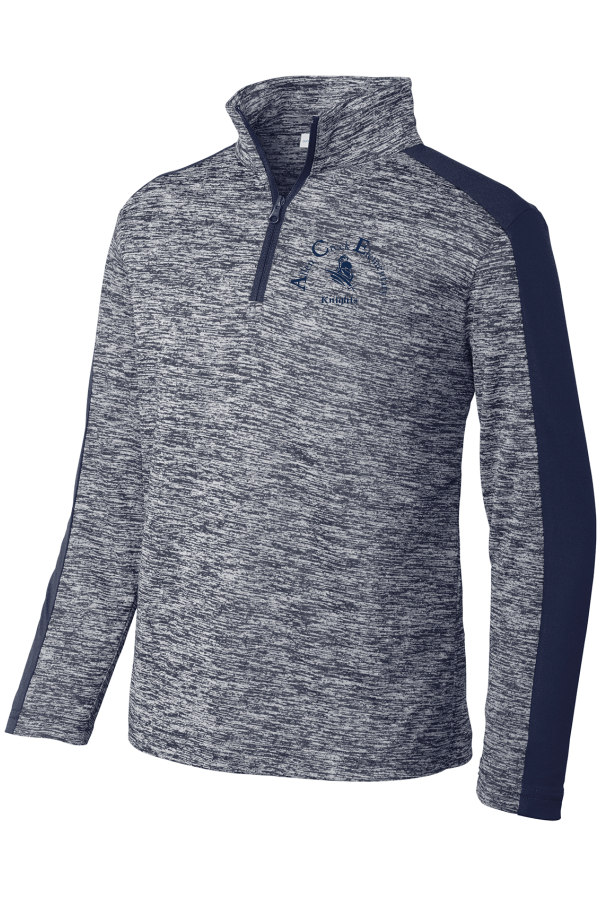 Youth PosiCharge  Electric Heather Colorblock 1/4-Zip Pullover YST397