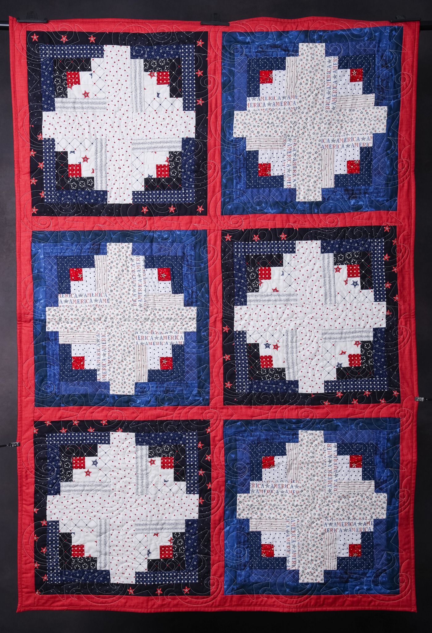 RWB Traditional Log Cabin Quilt of Honor