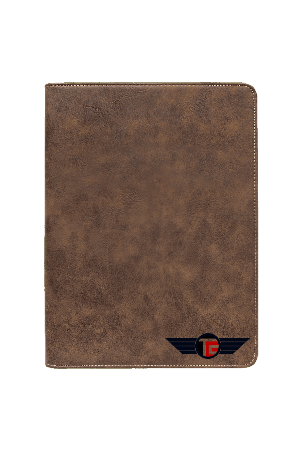 Rustic/Gold Laserable Leatherette Portfolio with Zipper/Lined Pad