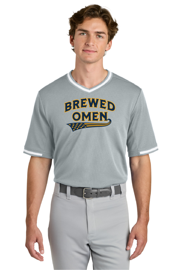 D5a-Sport-Tek Tough Mesh V-Neck Baseball Jersey ST221