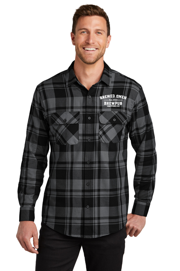 E2-Port Authority Plaid Flannel Shirt. W668