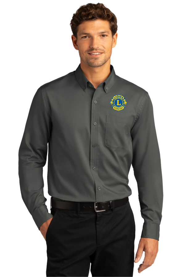 K4-Port Authority Long Sleeve SuperPro React Twill Shirt. W808