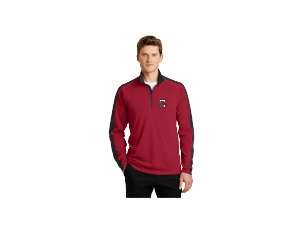 Sport-Tek Sport-Wick Textured Colorblock 1/4-Zip Pullover with Embroidered Logo