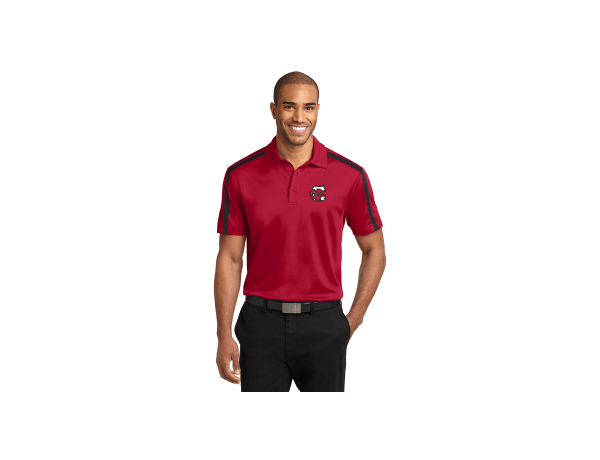 Polo - Port Authority Silk Touch Performance Colorblock Stripe Polo with Embroidery