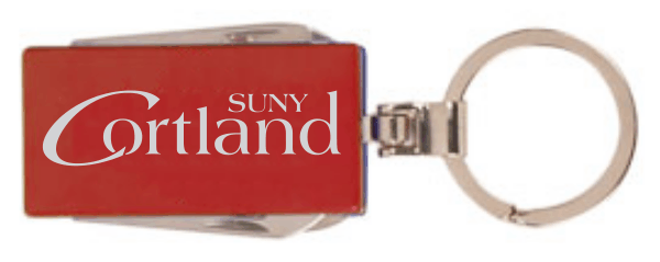 Key Ring - GFT021 - 2 1/8" Red Rectangular 6-Function Keychain