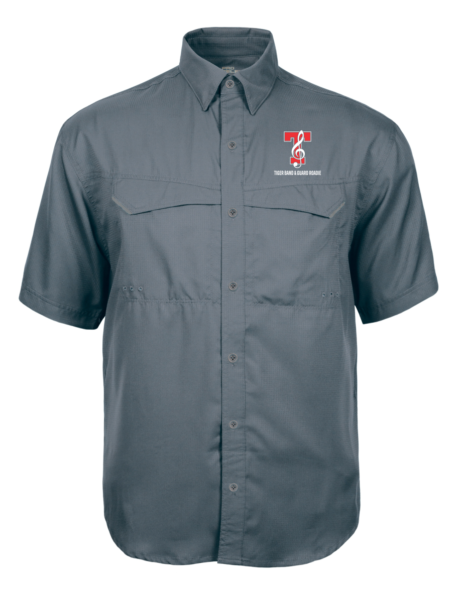THS Band & Guard Mens Grey Roadie Fishing Shirt