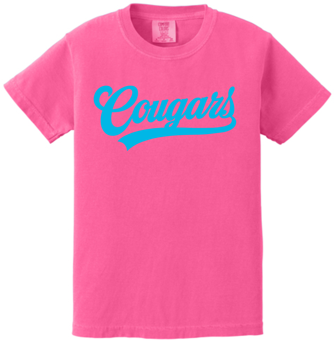 CAMPBELL COUGARS SCRIPT TEE - NEON PINK