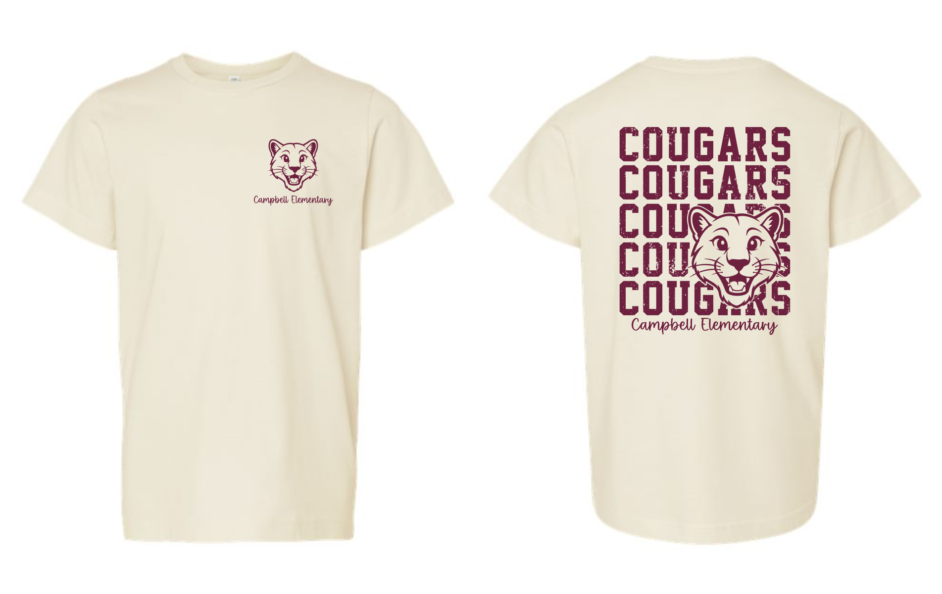 CAMPBELL COUGAR SPIRIT TEE - NATURAL