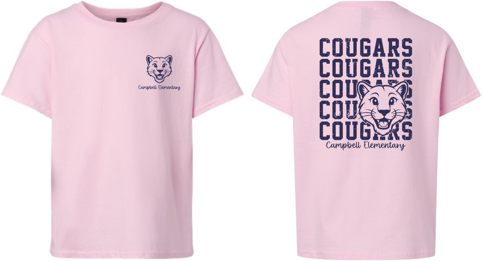CAMPBELL COUGAR SPIRIT TEE - LIGHT PINK