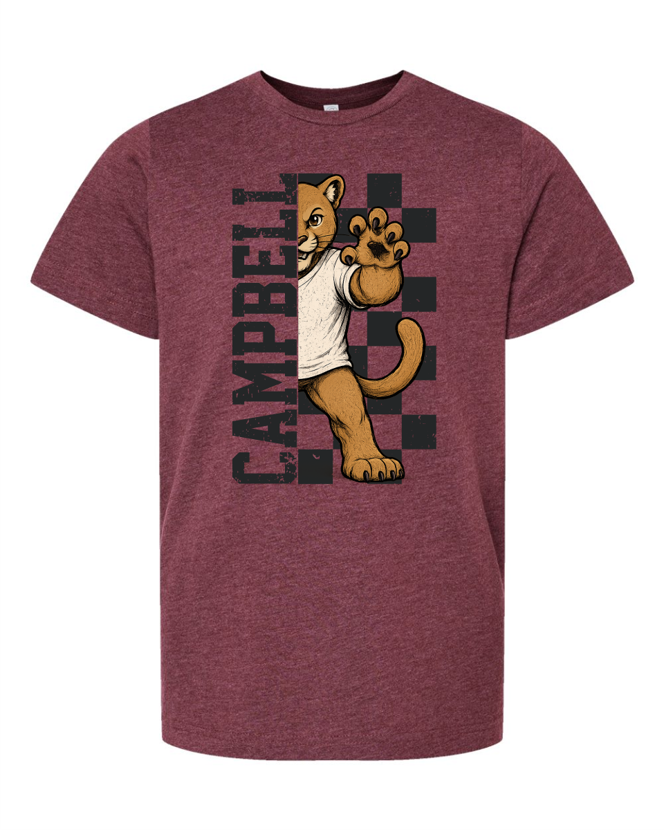CAMPBELL COUGAR TEE - HEATHER MAROON