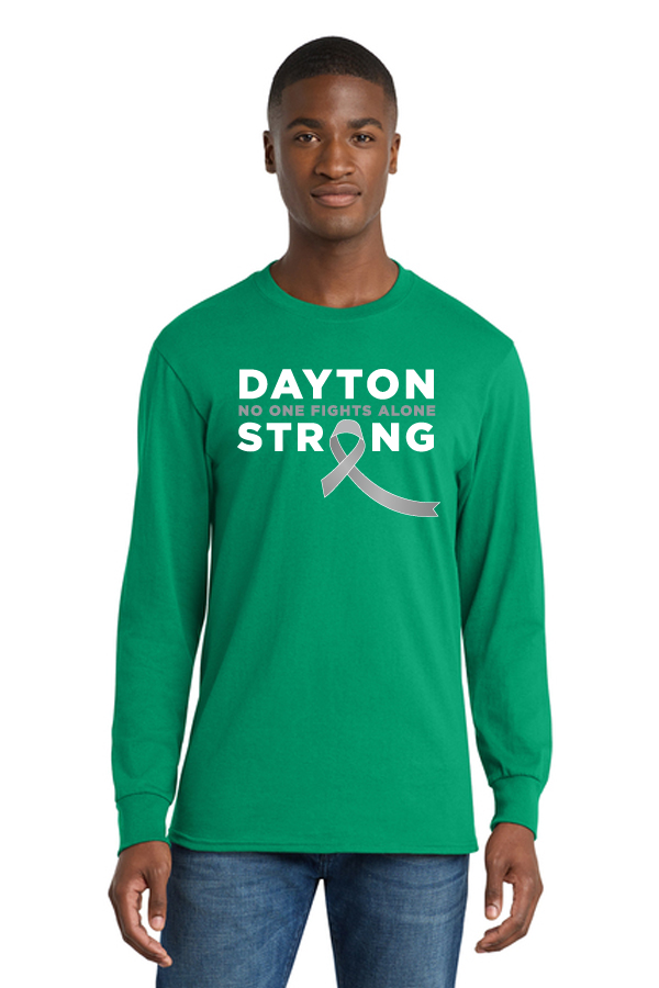 Front Dayton Strong Logo on Port & Co™ Long Sleeve Core Cotton Tee