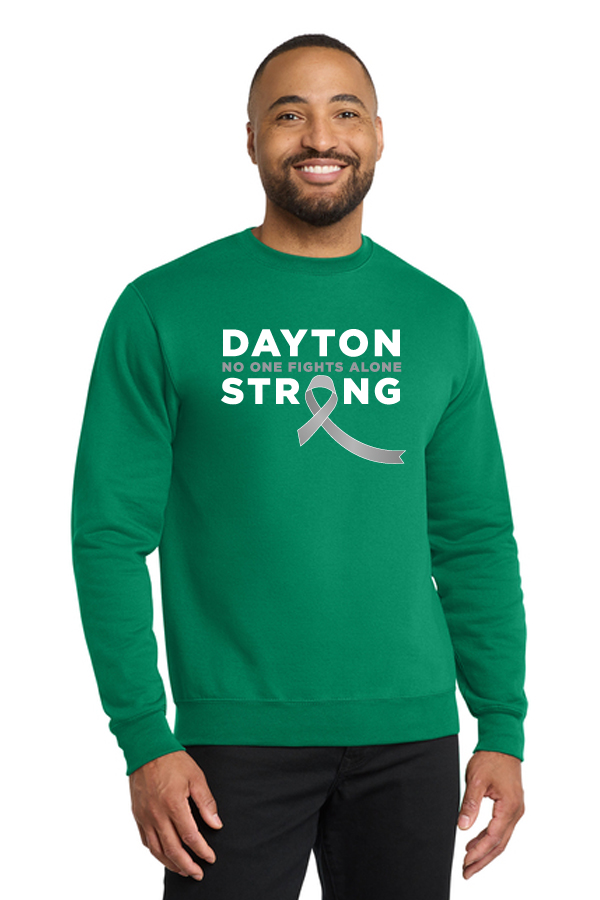 Front Dayton Strong Logo on Port & Co™ Core Fleece Crewneck Sweatshirt