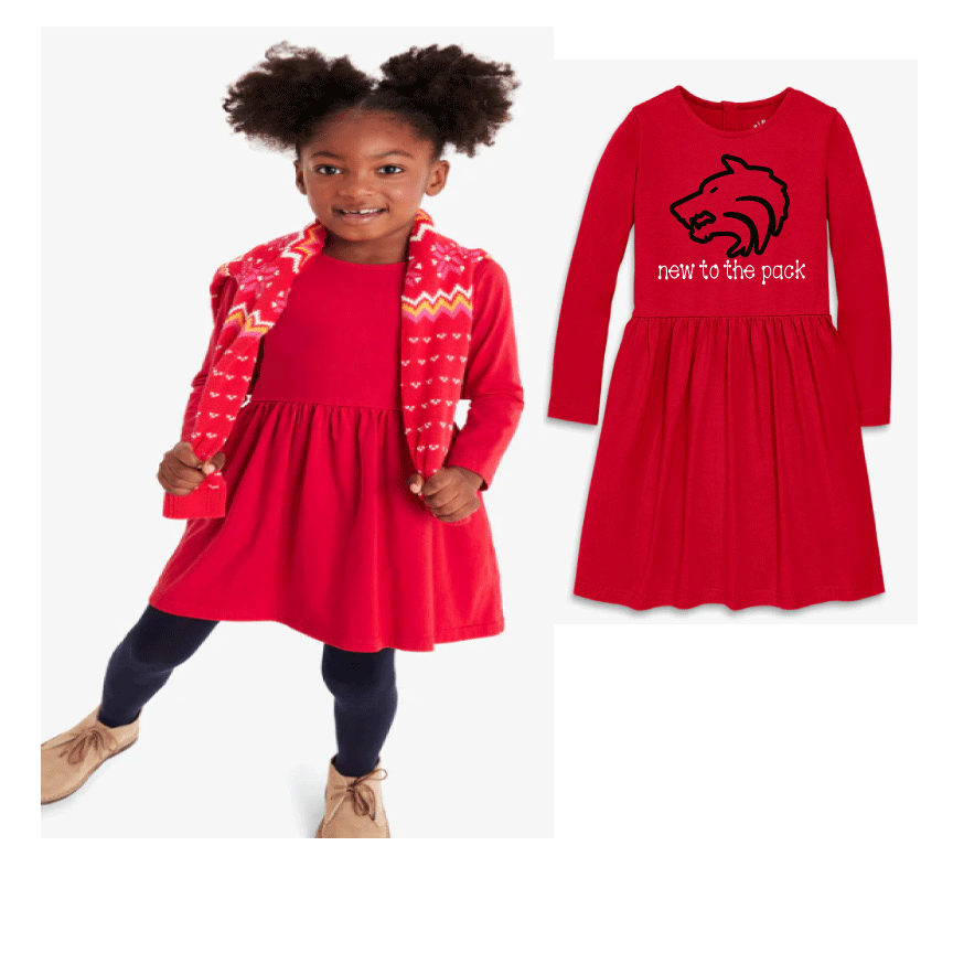 Kids Long Sleeve Perfect Pocket Dress by Primary
