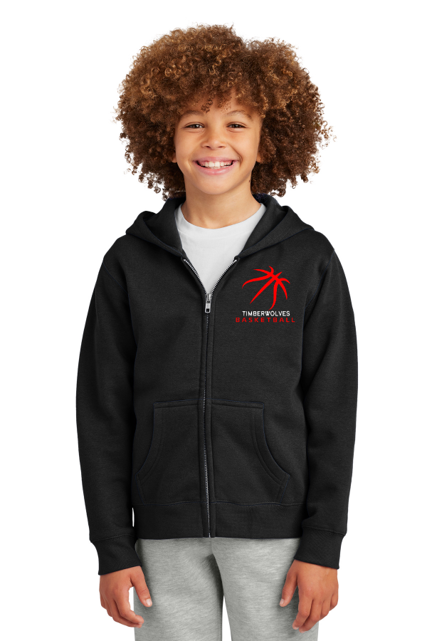 Full Zip Sweatshirt with Embroidered Logo on Left Chest