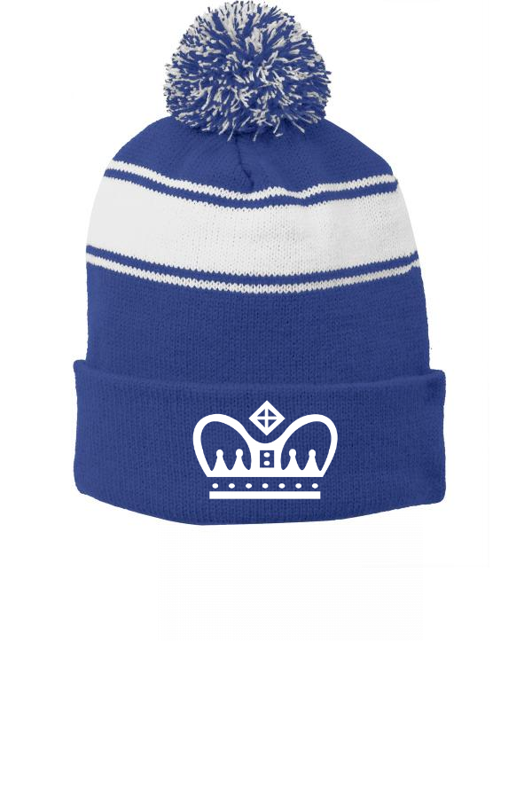 Stripe Pom Pom Beanie
