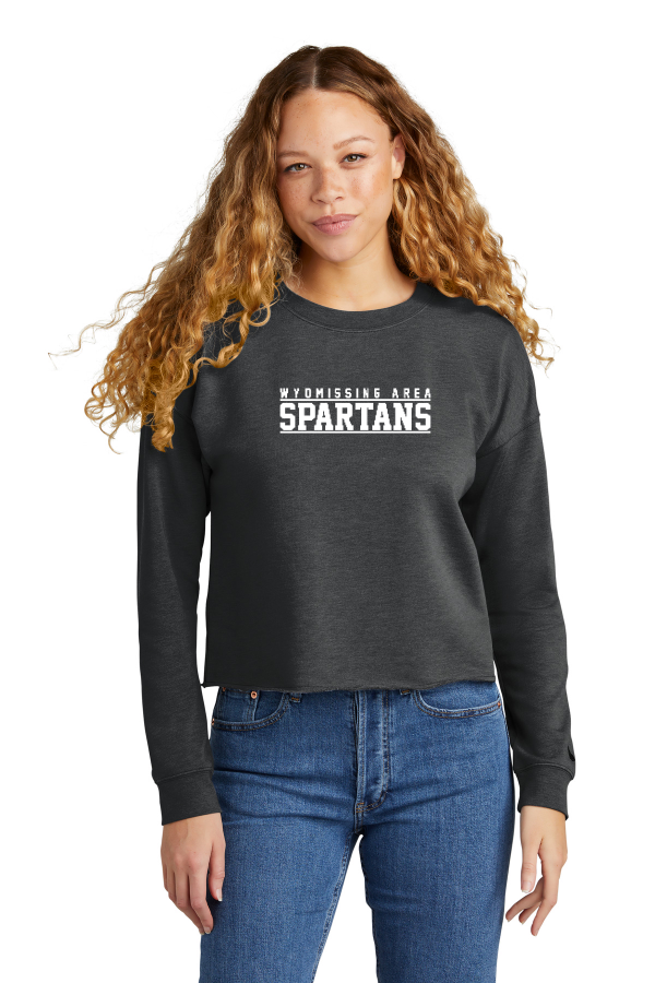 Ladies Tri-Blend Fleece Crop Crew